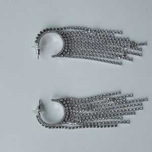 Swarosvki hoop dangling earrings